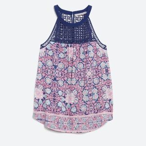 Daniel Rainn Rauly Crochet Neckline Knit Top Size Medium